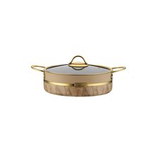 Brioni Selection Plus 30 cm Nonstick, Scratch-Resistant Shallow Granite Pot – Cream