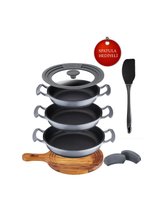 Brioni Try Cook 7-Piece Non-Stick, Burn-Resistant Pan Set – Grey