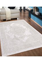 Koza Carpet Koza Hayad Çırağan Beige Acrylic Carpet Living Room Bedroom Corridor Machine Carpet 45750A 80 x 150