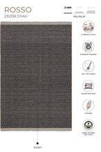 Koza Halı Rosso Black Woven Sisal Rug Jute Carpet Kilim Living Room Bedroom Hallway Carpet 23033A 60 x 100