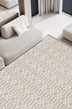 Koza Halı Rosso Cream Woven Sisal Rug Jute Rug Kilim Living Room Sitting Room Bedroom Hallway Rug 23037A 60 x 100