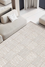 Koza Halı Rosso Cream Woven Sisal Rug Jute Rug Kilim Living Room Sitting Room Bedroom Hallway Rug 23043A 60 x 100