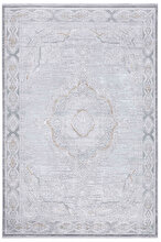 Koza Carpet Koza Premium Diva Gray Gold Carpet Living Room Sitting Room Bedroom Hallway Machine Carpet 31263C 100 x 200