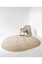 Koza Carpet Boulder Hand Knitted Ellipse Beige Cotton Washable Carpet Rug Balcony Terrace Living Room Corridor Carpet Wicker Carpet 69594 120 x 180