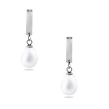 Welch Women's Pearl Dangle Stainless Steel Earring