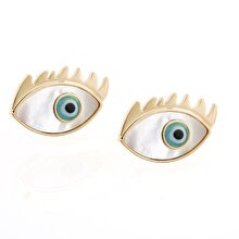 Welch Men's Welch Stainless Steel Gold Evil Eye Earring