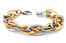 Welch Women's Welch Yellow White Gold-Style Chain Stainless Steel Bracelet