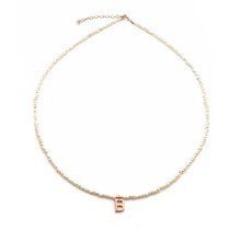 Welch Silver Welch Silver Letter Stone Detailed Pearl Necklace