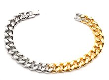 Welch Steel Welch Gold White Stainless Steel Chain Bracelet