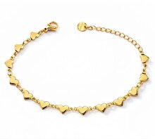 Welch Steel Welch Gold Stainless Steel Heart Bracelet