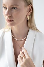 Welch Steel Welch Gold Stainless Steel Pearl Hoop Earring