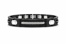 Welch Men's Welch Black and White Stainless Steel Bracelet