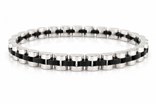 Welch Steel Welch Black and White Stainless Steel Bracelet