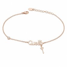 Welch Steel Welch Rose Stainless Steel Queen Crown Anklet