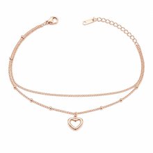 Welch Steel Welch Rose Stainless Steel Heart Anklet