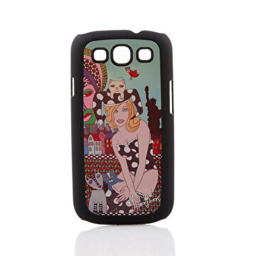Picture of Biggdesign Kedili Kız Siyah Samsung Galaxy S3 Telefon Kapağı