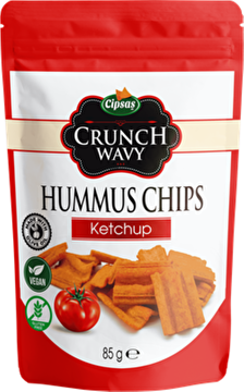Show details for Cipsaş Crunch Wavy Ketchup Flavored Hummus Chips 85 g Picture of Cipsaş Crunch Wavy Ketchup Flavored Hummus Chips 85 g