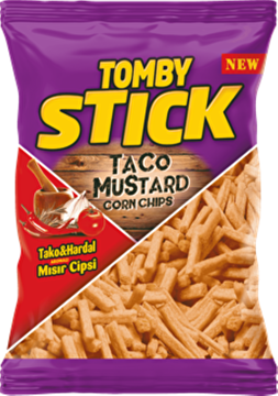 Show details for Tomby Stick Corn Chips with Taco & Mustard Flavor 18 g Picture of Tomby Stick Corn Chips with Taco & Mustard Flavor 18 g