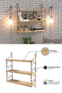Picture of Decormet Seramoni Raf Seti 3 Raflı 200*720 Safir Meşe - Mal