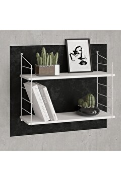 Picture of Decormet Armoni Raf Seti 2 Raflı 200*720 Metal Beyaz+Ahşap 