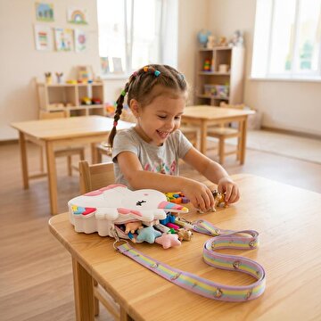 Picture of Ogi Mogi Toys Silikon Beyaz Unicorn Omuz Çantası