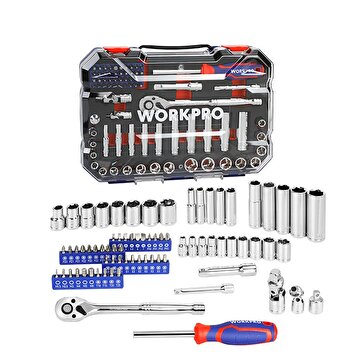 Picture of WORKPRO WP202524 1/4'’ 3/8’’ Metrik 75 Parça Cr-V Profesyonel Lokma Takımı 