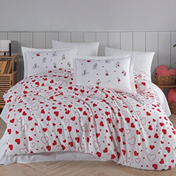 Picture of Hobby Venüs Kırmızı - Poplin Çift Kişilik Nevresim Takımı