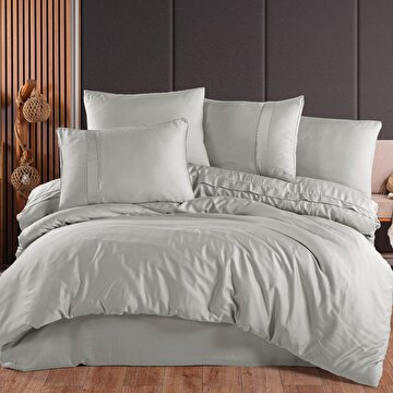 Picture of Hobby Platin Gri - Çift Kişilik 300 TC Tencel Düz Saten Nevresim Takımı