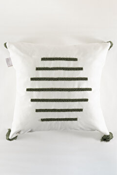 Show details for Koza Home Craft Green Stripe Patterned Tassel Beaded Fiber Filled Cushion 43 x 43 35301A 43 x 43 Picture of Koza Home Craft Green Stripe Patterned Tassel Beaded Fiber Filled Cushion 43 x 43 35301A 43 x 43