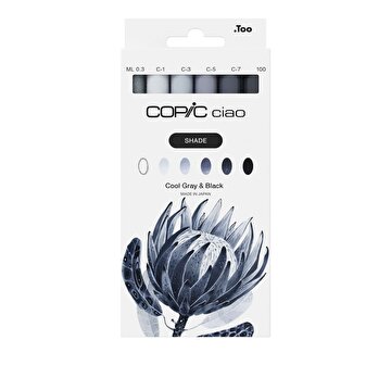 Picture of COPIC CIAO SHADE SET, COOL GRAY &amp;amp; BLACK, 6 PCS