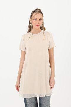 Picture of PUANE Kadın Basic Uzun T-Shirt -10271TUN SM