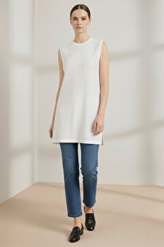 Picture of PUANE Kadın Sıfır Kol Taşlı Tunik -24S-10525TUN LXL