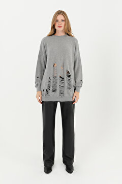 Picture of SOUL Kadın Yırtıklı Triko Tunik  - 32034TUN SM