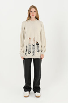 Picture of SOUL Kadın Yırtıklı Triko Tunik  - 32034TUN LXL