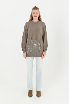 Picture of SOUL Kadın Yırtıklı Triko Tunik  - 32034TUN SM