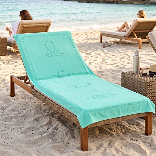 Picture of Anemoss Sailor Knots Beach Towel – Mint Green, 140x70 cm/27.5x55 inches