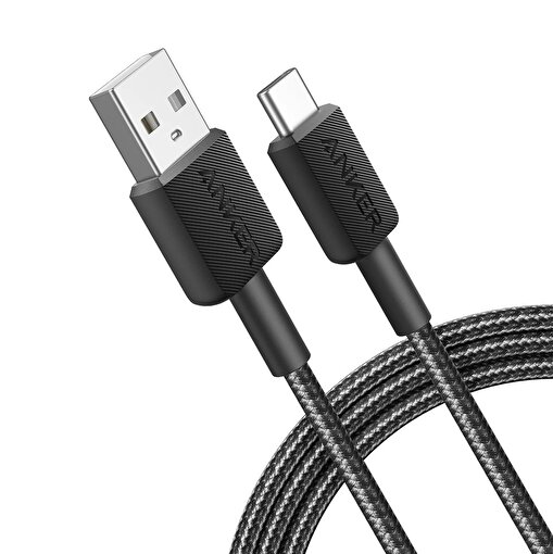 Anker 322 USB-C to USB-A 1.8m Şarj/Data Kablosu - Siyah - 30W Güç Destekli - A81H6. ürün görseli