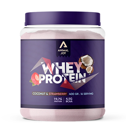 Picture of Animal Joy Whey Protein Strawberry-Coconut Flavoured 400 Gr / 16 Serving