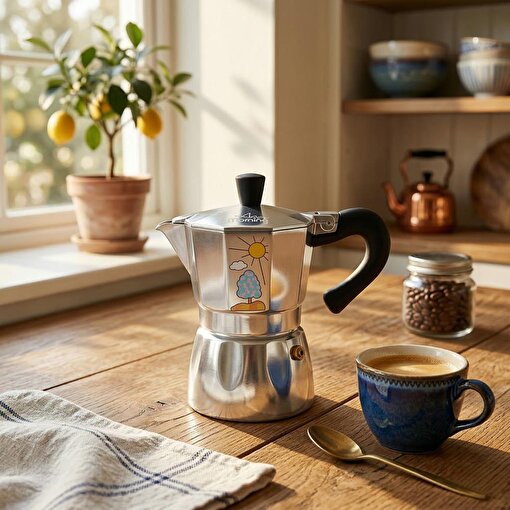 Picture of Any Morning Stainless Steel Espresso Coffee Stovetop Maker Pot 6 Cups, 8 oz