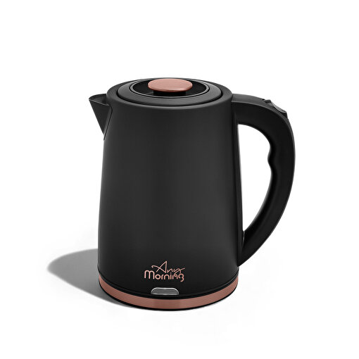 Picture of Any Morning Electric Kettle, 1.8L, 61 oz BPA-Free Stainless Steel, Auto Shut-Off, LED, Black, DE231801