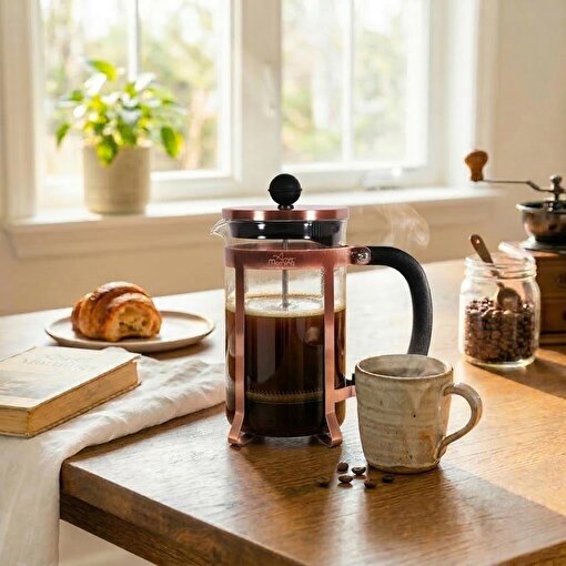 Any Morning 600 ml  French Press, Paslanmaz Çelik Kahve ve Bitki Çayı Demleme FF120. ürün görseli