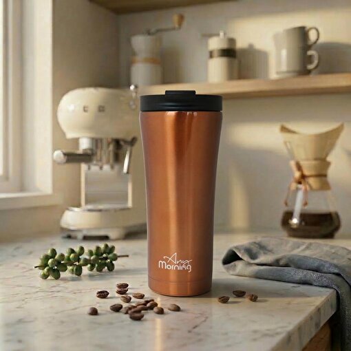 Any Morning 450 ml Paslanmaz Çelik Termos Mug, Sızdırmaz Kapak, Bakır Renkli SI231905. ürün görseli