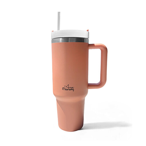 Any Morning Vaha 1200 ml Termos Mug, 3 Kademeli Çevirmeli  Kapak, Açık Somon SI2440217. ürün görseli