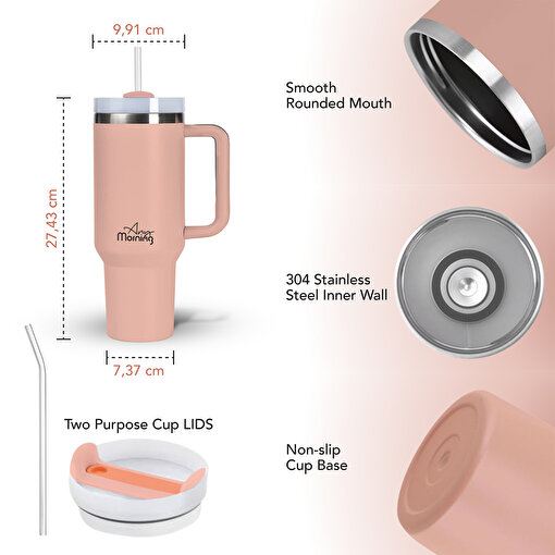 Picture of Any Morning SI2440217 Thermos Mug 1200 ml Light Salmon, 40.58 oz