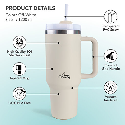 Picture of Any Morning Vaha 1200ml Thermal Mug - Cream
