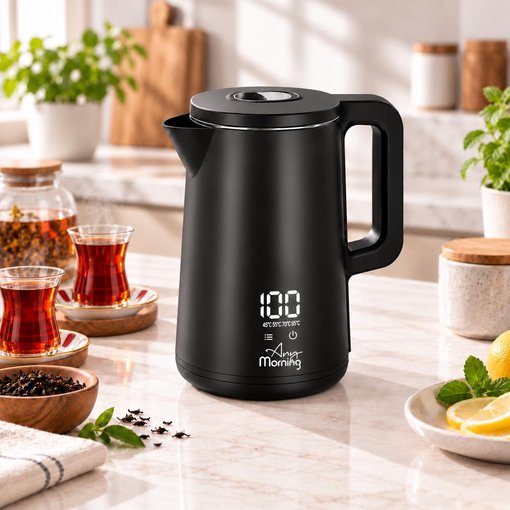 Any Morning 1.8 L Çelik Su Isıtıcı Kettle Dijital Sıcaklık Göstergeli ve Ayarlı SIN2633. ürün görseli