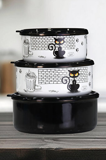 Picture of PR Home Cat Enamel 3-Piece Storage Set