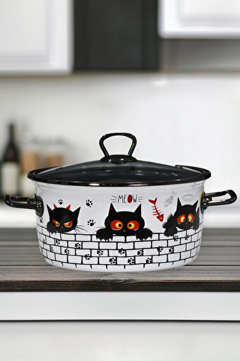 Picture of PR Home Cat Enamel Frying Pot 22 cm