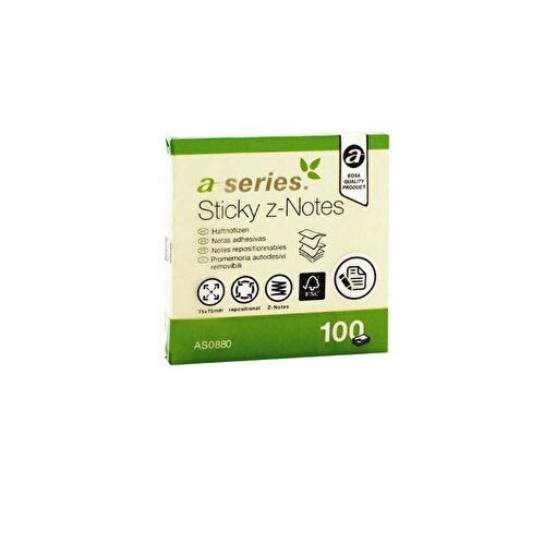 Aseries Yapışkanlı Not Kağıdı 75*75 100 Yaprak Sarı. ürün görseli