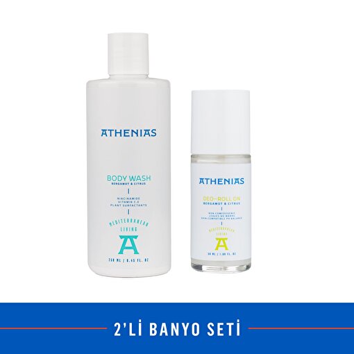 Athenias 2'li Banyo Seti | Duş Jeli + Roll On Deodorant. ürün görseli